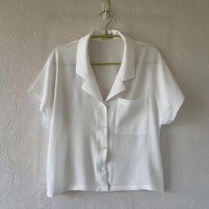 Aritzia Wilfred free white shawna blouse size small